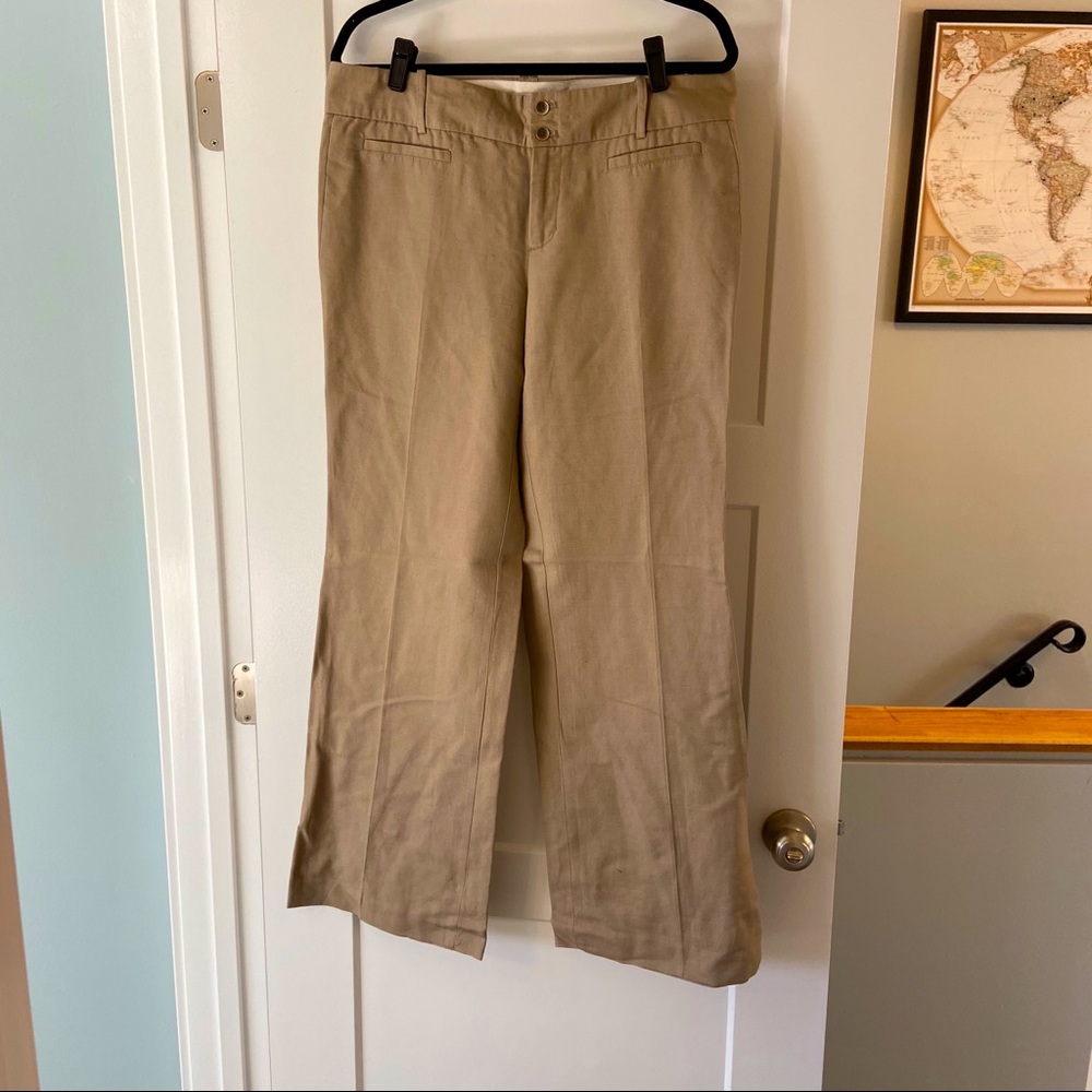 CK wide leg beige dress trousers - linen & cotton